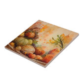 Waterverf  rustieke Oranje Herfst pompoenen Tegeltje (Zijkant)