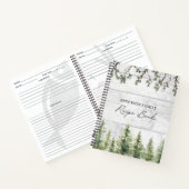 Waterverf Rustieke Pijnbomen Hout Kookboek Recept Notitieboek (Binnen)