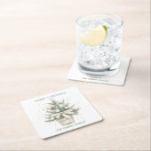 Waterverf rustieke potkerstboom kartonnen onderzetters (Insitu)