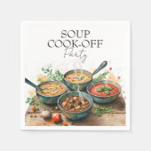 Waterverf Rustieke Soep Kook-Competitie Potluck Fe Servet (Voorkant)