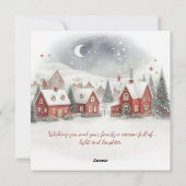 Waterverf rustieke traditionele kersthuizen feestdagenkaart (Achterkant)