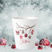Waterverf rustieke vrolijke kerst latte mok