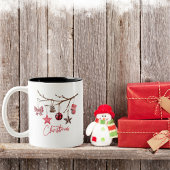 Waterverf rustieke vrolijke kerst tweekleurige koffiemok