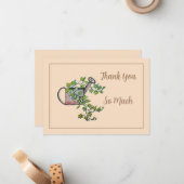 Waterverf rustieke watering kan u bedanken kaart notitiekaartje (Voorkant / Achterkant in situ)