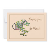 Waterverf rustieke watering kan u bedanken kaart