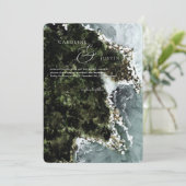 Waterverf rustieke westkust bruiloft kaart (Staand voorkant)