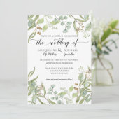 Waterverf rustieke wijnmakerij eucalyptus bladblad kaart (Staand voorkant)