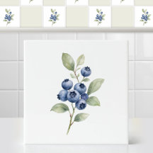 Waterverf Rustieke Wilde Blauwe Bes Botanische Tak