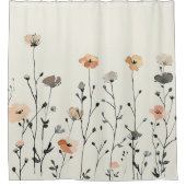Waterverf rustieke wilde bloemen bloemenelegant douchegordijn (Voorkant)