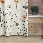 Waterverf rustieke wilde bloemen bloemenelegant douchegordijn