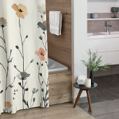 Waterverf rustieke wilde bloemen bloemenelegant douchegordijn