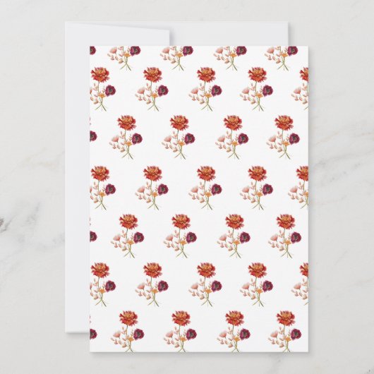 Waterverf rustieke wilde bloemen elegante bruiloft kaart (Achterkant)