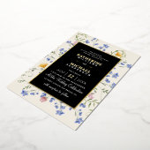 Waterverf Rustieke wilde bloemen weide bruiloft Folie Uitnodiging (Gedraaid)