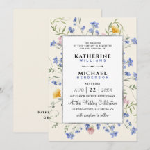 waterverf Rustieke wilde bloemen weide Folie bruil