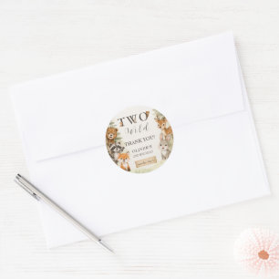 Waterverf Rustieke Wildernis Twee Wilde 2e Verjaar Ronde Sticker