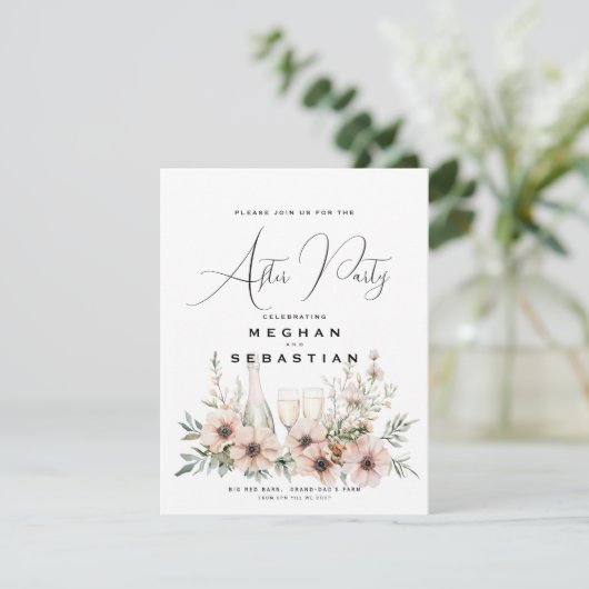 Waterverf rustieke Wildflower bruiloft Informatiekaartje (Staand voorkant)