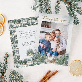 Waterverf Rustieke Woodland Kersthut Foto Feestdagenkaart