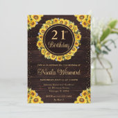 Waterverf rustieke zonnebloemen krans verjaardag kaart (Staand voorkant)