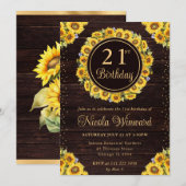 Waterverf rustieke zonnebloemen krans verjaardag kaart (Voorkant / Achterkant)