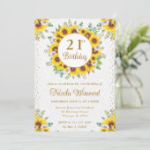 Waterverf rustieke zonnebloemen krans verjaardag kaart (Staand voorkant)