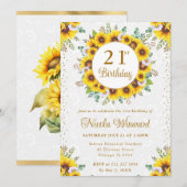 Waterverf rustieke zonnebloemen krans verjaardag kaart (Voorkant / Achterkant)