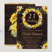 Waterverf rustieke zonnebloemen krans verjaardag kaart (Voorkant / Achterkant)