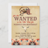 Waterverf Rustieke Zuidwestelijke Cowboy Verjaarda Kaart (Voorkant)