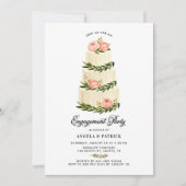 Waterverf Rustige, gelaagde-cake Engagement Party Kaart (Voorkant)