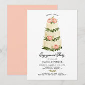 Waterverf Rustige, gelaagde-cake Engagement Party Kaart (Voorkant / Achterkant)