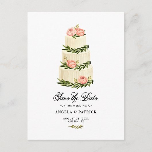 Waterverf Rustige, gelaagde sluiting slaat de datu Aankondigingskaart (Voorkant)