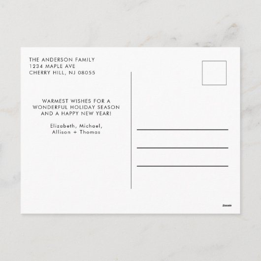 Waterverf Rustige kerstbomen Feestdagenkaart (Achterkant)