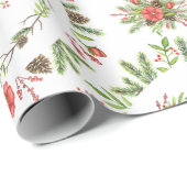 Waterverf Rustige kerstboom Cadeaupapier (Rol Hoek)