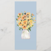Waterverf Rustige zonnebloem Bouquet Menu (Achterkant)