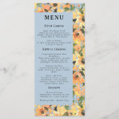 Waterverf Rustige zonnebloem Bouquet Menu (Voorkant)