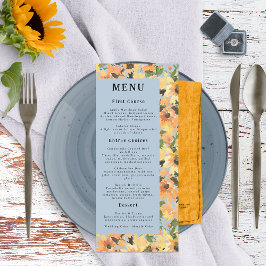 Waterverf Rustige zonnebloem Bouquet Menu