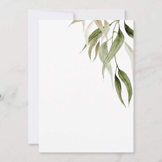 Waterverf Rustisch Eucalyptus Vrijgezellenfeest Kaart (Achterkant)