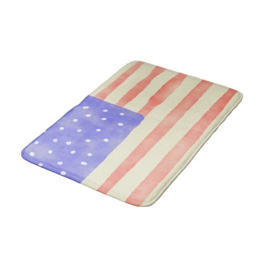 Waterverf Rustische Amerikaanse vlag Badmat (Gekanteld)
