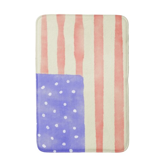 Waterverf Rustische Amerikaanse vlag Badmat (Voorkant Verticaal)