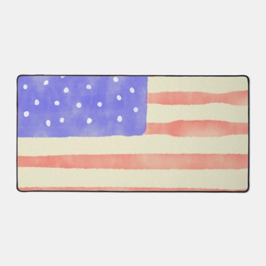 Waterverf Rustische Amerikaanse vlag Bureaumat (Voorkant)