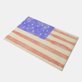 Waterverf Rustische Amerikaanse vlag Deurmat (Schuin)