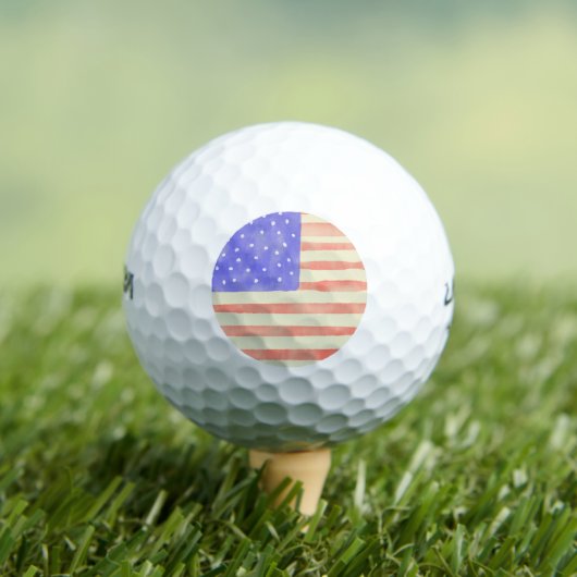 Waterverf Rustische Amerikaanse vlag Golfballen (Insitu Shirt)