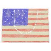 Waterverf Rustische Amerikaanse vlag Groot Cadeauzakje (Voorkant)