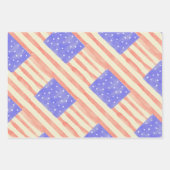 Waterverf Rustische Amerikaanse vlag Inpakpapier Vel (Voorkant 3)