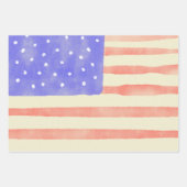 Waterverf Rustische Amerikaanse vlag Inpakpapier Vel (Voorkant)