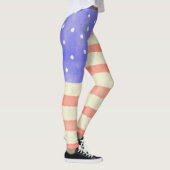 Waterverf Rustische Amerikaanse vlag Leggings (Rechts)
