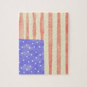 Waterverf Rustische Amerikaanse vlag Legpuzzel (Verticaal)