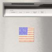 Waterverf Rustische Amerikaanse vlag Magneet (Insitu (Vaatwasser))