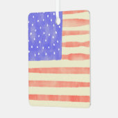 Waterverf Rustische Amerikaanse vlag Metalen Ornament (Voorkant links)