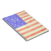 Waterverf Rustische Amerikaanse vlag Notitieboek (Rechterzijde)