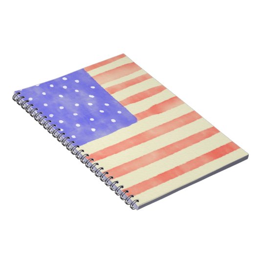 Waterverf Rustische Amerikaanse vlag Notitieboek (Rechterzijde)